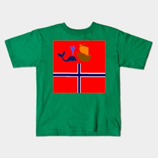 Sporty Norway Design on Green Background Kids T-Shirt